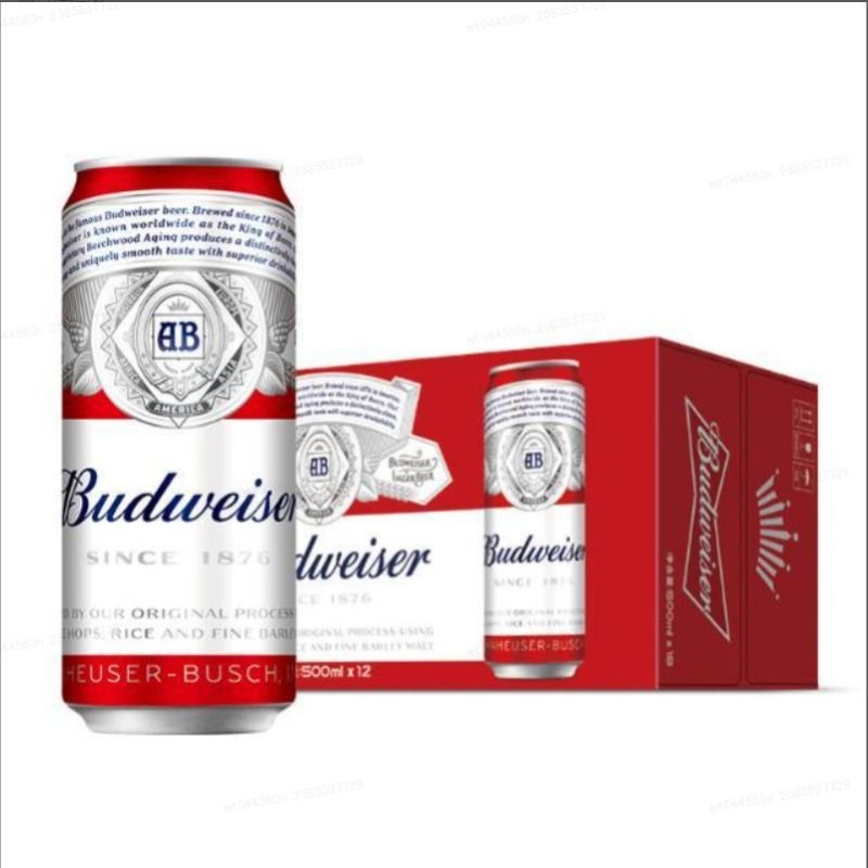 Budweiser/百威啤酒经典醇正红罐拉格500ml*12听/箱