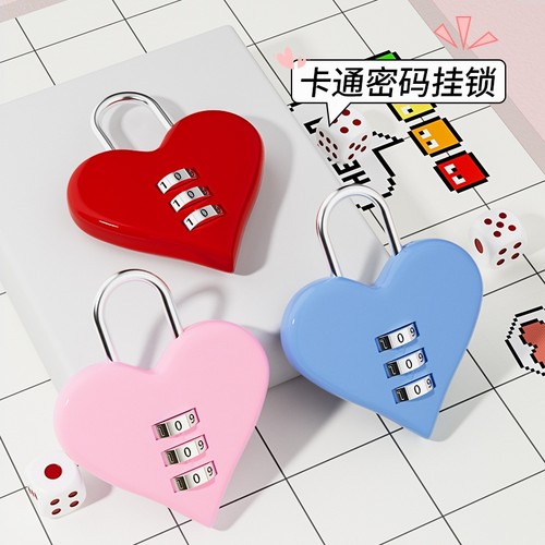 密码锁挂锁小型行李箱宿舍柜子钢丝锁子防盗锁头家用电动车车筐锁