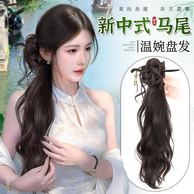新中式假发女抓夹古风长卷发