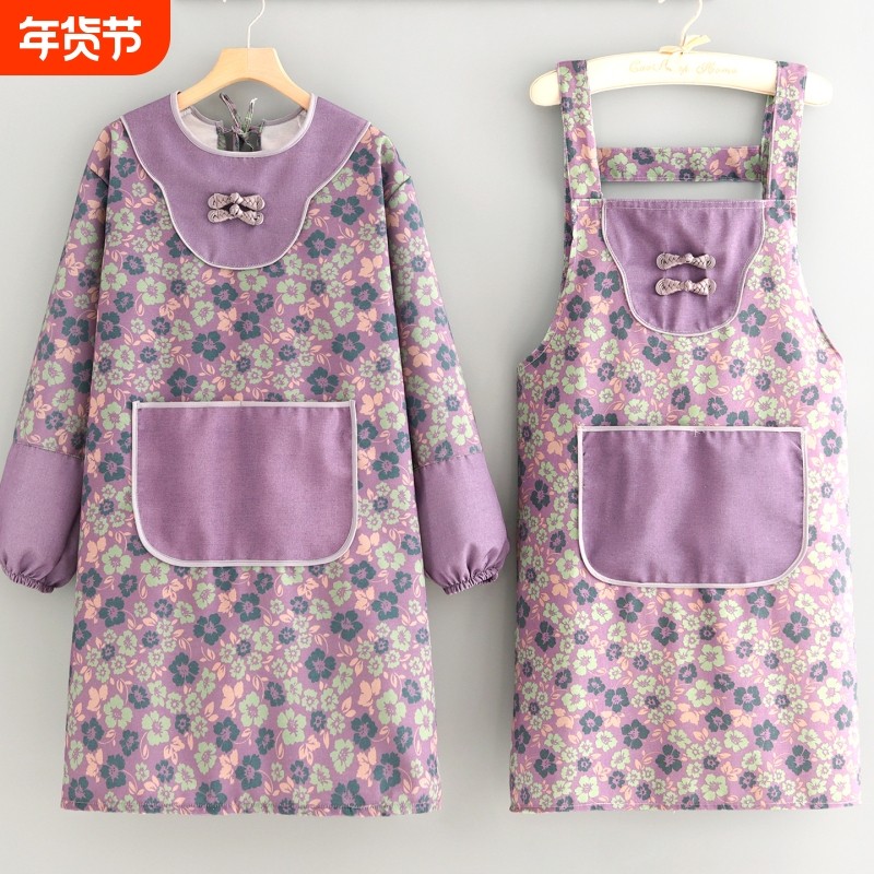 厨房家用防污帆布罩衣成人耐脏透气长袖围裙新中式餐饮工作服护衣,家庭/个人清洁工具,围裙,淘宝优惠券,粉丝福利购,淘宝优惠卷