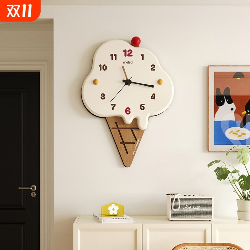 美世达奶油风冰淇淋挂钟