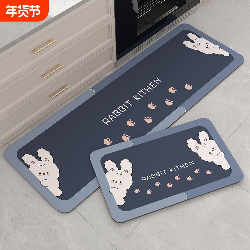 厨房地垫软硅藻泥吸水防滑脚垫卫生间浴室门垫子长条免洗地毯卫浴,居家布艺,家用脚垫,淘宝优惠券,粉丝福利购,淘宝优惠卷