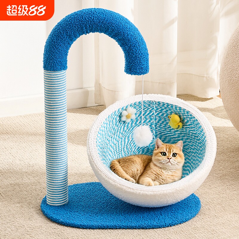 猫爬架猫窝一体家用不占地立式猫咪抓柱猫抓板耐磨磨爪玩具太空舱图片