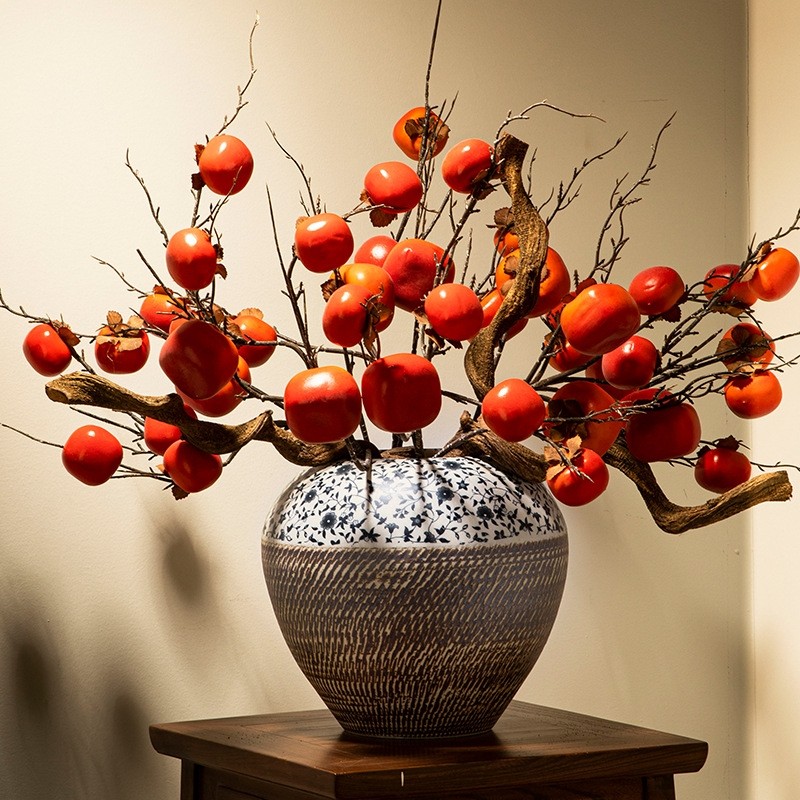 景德镇新中式陶瓷大花瓶客厅电视柜玄关摆件创意手工陶罐高档装饰