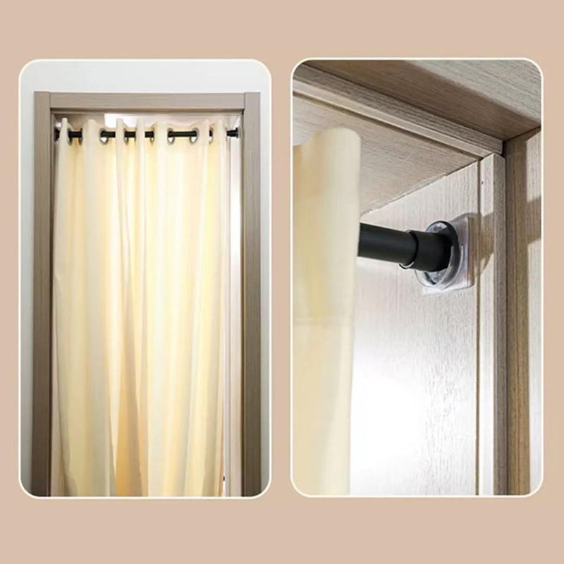 T伸缩杆固定托B1pn0-家用免打孔伸缩杆托贴窗帘横杆粘挂钩支架