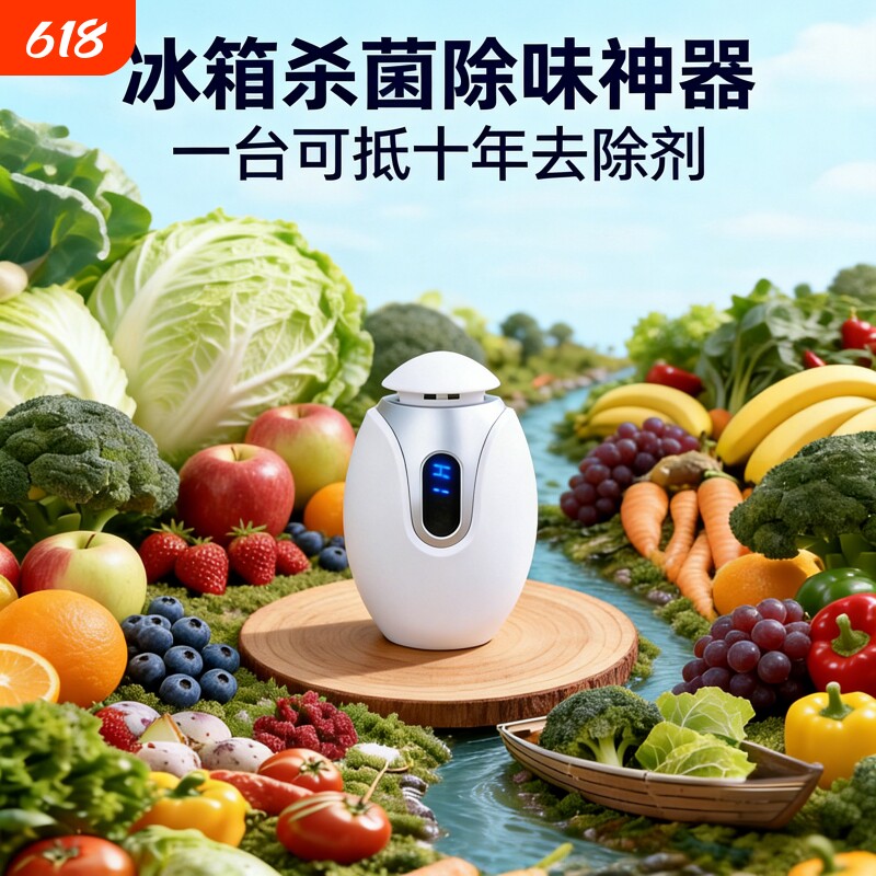 冰箱除臭器杀菌去异味家用空气净化器分解农药食物保鲜厨房除味器
