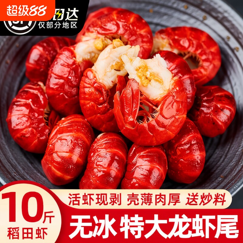 龙虾尾特大号无冰衣鲜活小龙虾冷冻生鲜新鲜虾球鲜冻批发商用水产