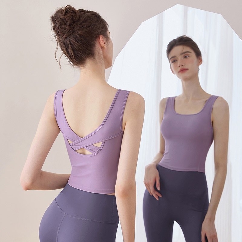 女瑜伽背心带胸垫|超1000次加购
