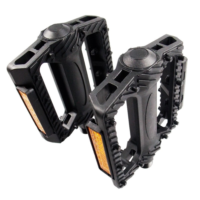 自行车滚珠脚踏板 防滑塑料脚踏 山地车死飞脚蹬带反光片单车配件