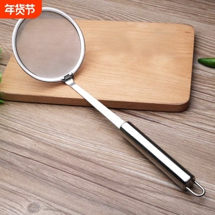 日式捞浮油漏勺滤网撇油勺隔浮沫漏网304不锈钢超细油沫过滤油网