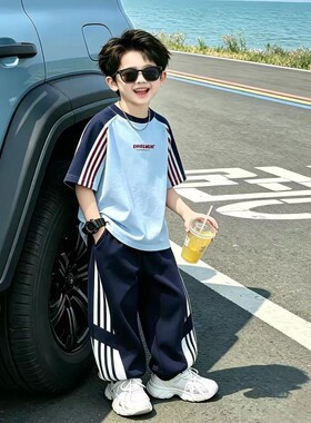 儿童运动套装2026夏季夏天衣服酷小学生短袖长裤童装速干休闲薄款