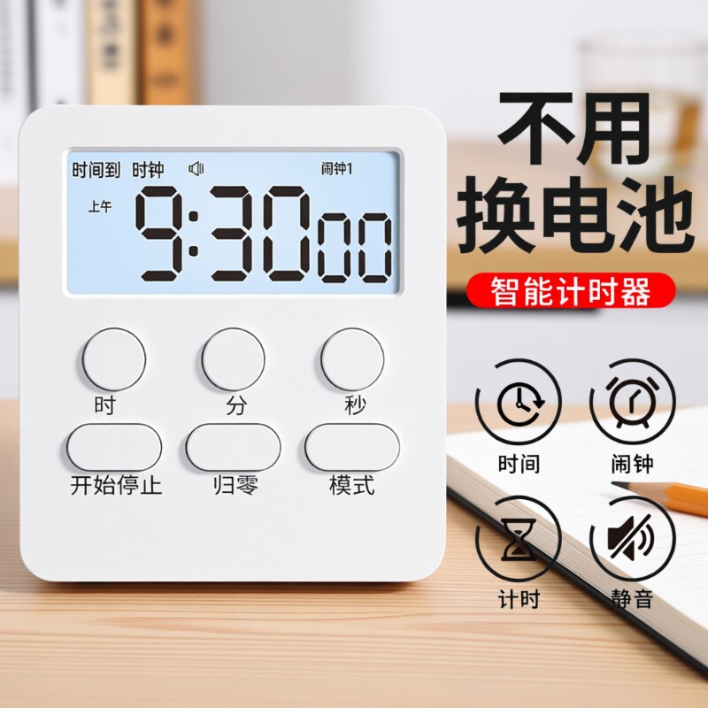 计时器小学生自律神器厨房提醒器定时器学习闹钟电子倒计时磁吸