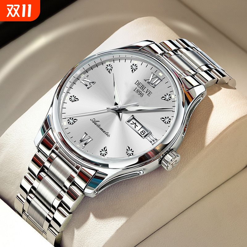 手表瑞士名表正品全自动机械风石英表商务高级感夜光防水时尚钢带