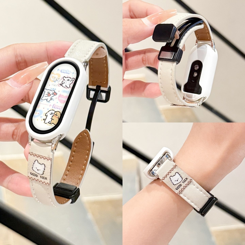 适用小米手环10表带平纹折叠磁吸扣9NFC版8陶瓷版xiaomi八九十代防摔防水硅胶保护套创意智能运动配件