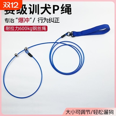 狗狗遛狗绳牵引绳p绳中型犬防爆冲小型犬训练专用p链大型犬狗链子