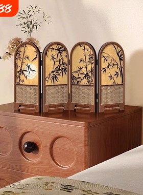 木质桌面摆台屏风摆件客厅装饰