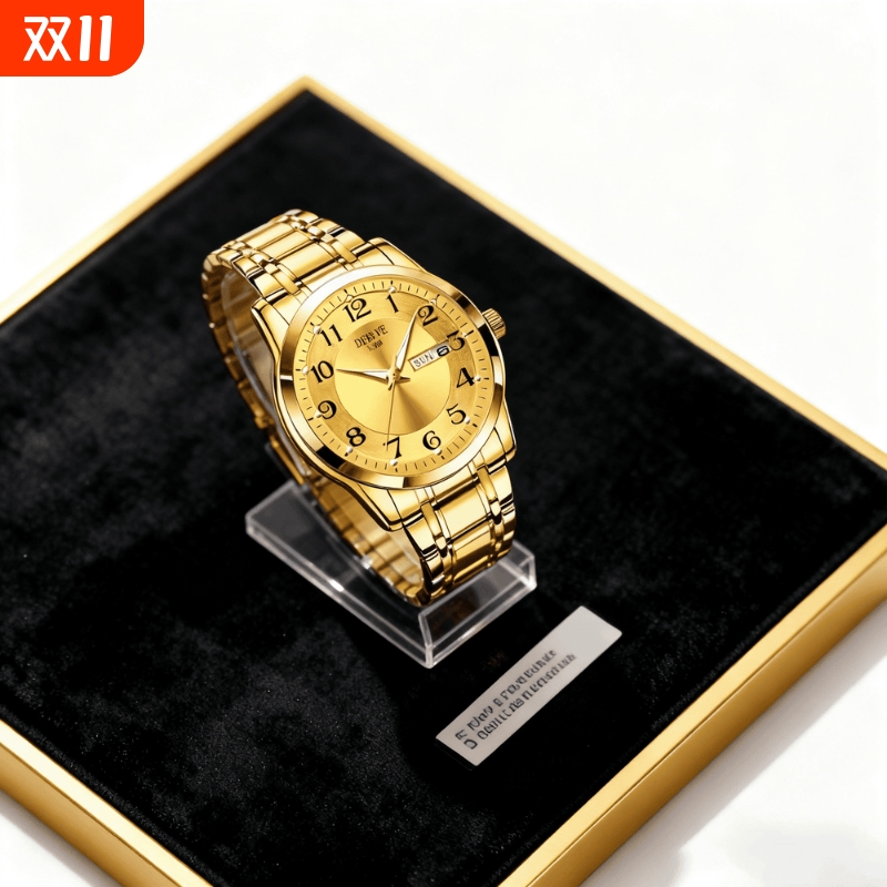 手表男款全自动男表数字双日历防水腕表男机械风全自动防水高级感