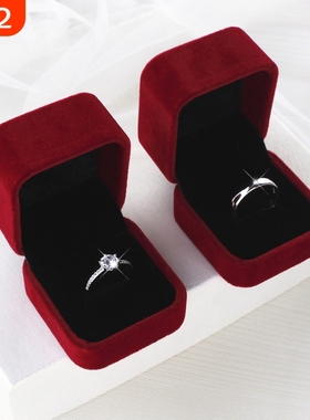 结婚婚戒假钻戒婚礼道具仿真对戒情侣戒指开口求婚仪式活口调节