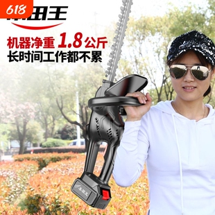 进口电动绿篱机充电式园林绿化篱笆粗树枝修剪机锂电池采茶叶神