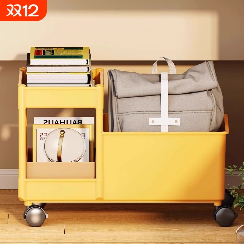 书包置物架可移动小推车学习桌下书本收纳柜神器多层带轮双层落地