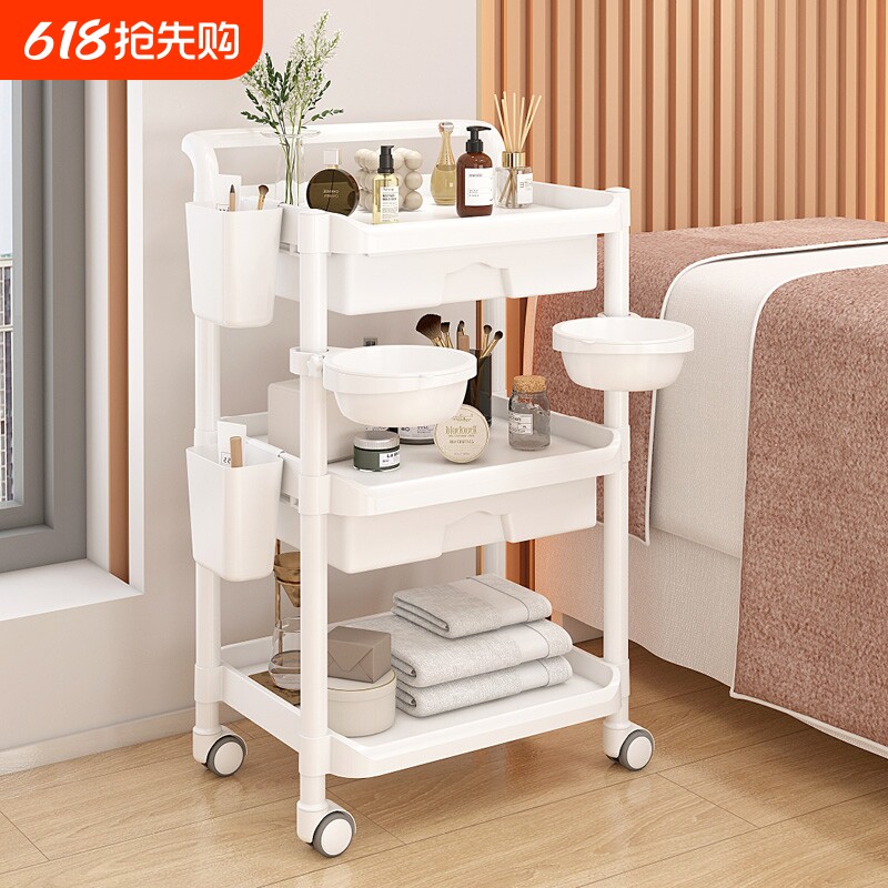美容车美容院专用小推车仪器工具车美睫收纳置物架纹绣手推车两层