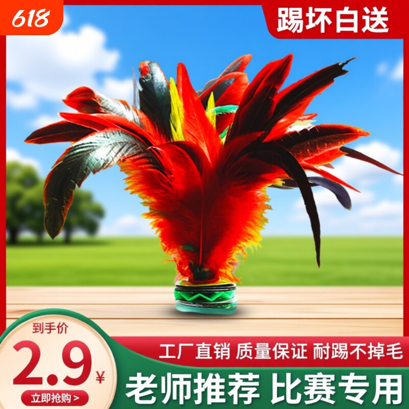毽子儿童小学生比赛专用羽毛耐踢毛毽球老式键大人运动腱鸡毛毽子