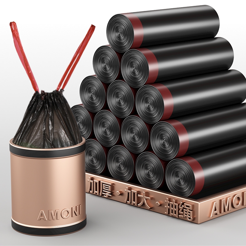 垃圾袋家用手提式结实大号厨房桶黑色拉收级塑料袋大容量防水加厚