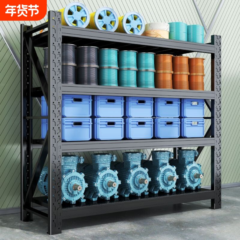 仓储货架多层置物架超强承重工具放置架快递超市收纳铁架仓库重型