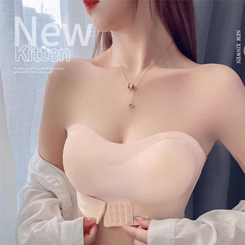 裹胸薄款内衣女聚拢无肩带小胸夏季防滑隐形抹胸美背文胸罩防走光