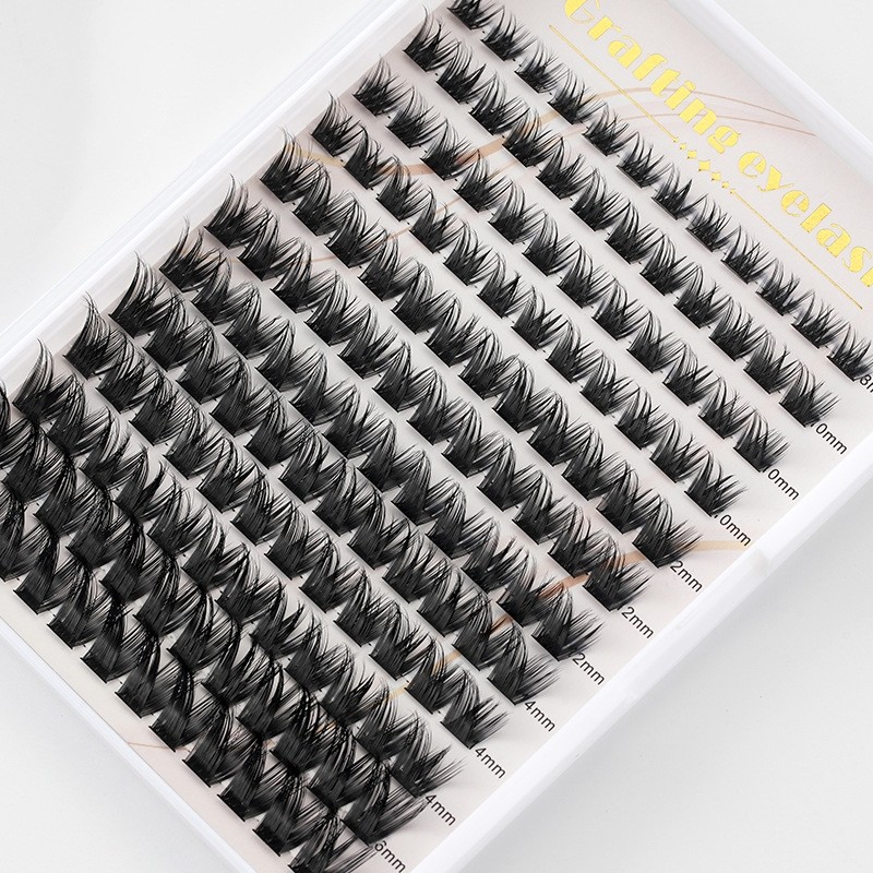 欧美跨境外贸热销款单簇分段自家接假睫毛J02浓密款DIY朵毛