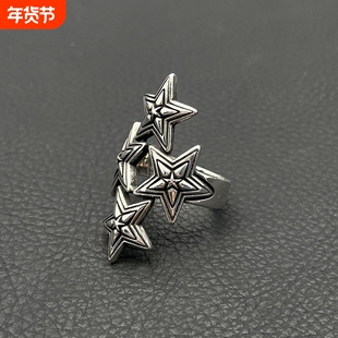 ODEK复古纳瓦霍四叠星戒指cody sanderson风格星星指环男士霸气