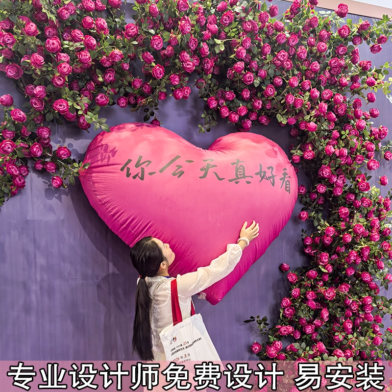 客厅玫瑰花蔷薇花藤条蔓藤绢花假花暖气管道装饰花链高端造景仿真