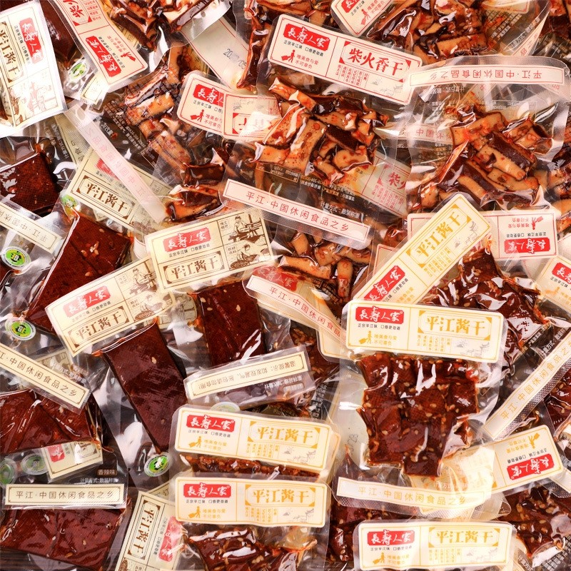 长寿人家散装酱干辣条香干豆腐干墨条干香辣小包装零食平江豆干子