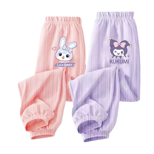 女童冰丝裤外穿2024新款薄款防蚊裤子儿童休闲夏天运动裤长裤束脚