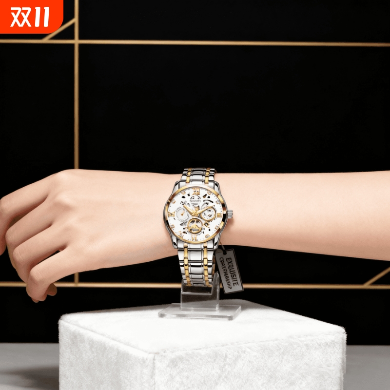 男款手表防水石英腕表高级感男士全自动非机械表正品名牌钢带商务