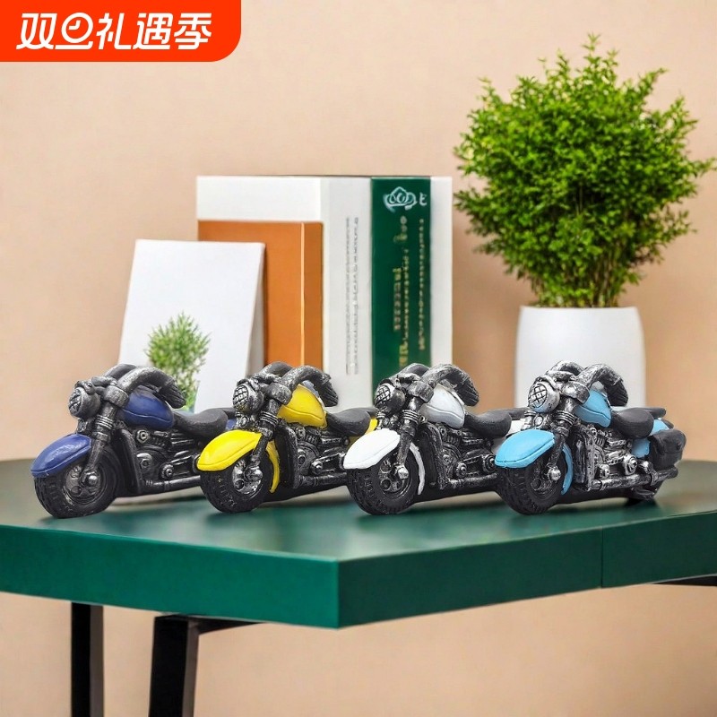 跨境新品美式复古摩托车桌面摆件