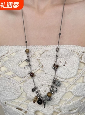 原创长款项链爱心吊坠轻奢高级首饰长款项链女小众设计精致百搭