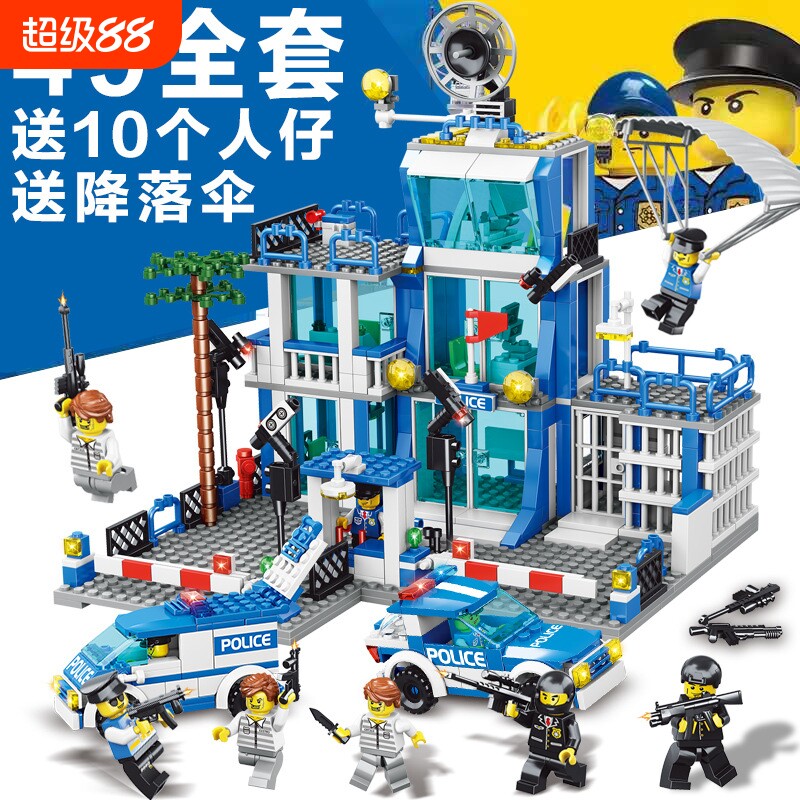 2026新品兼容乐高城市特警察局警车人仔儿童益智力小颗粒积木玩具