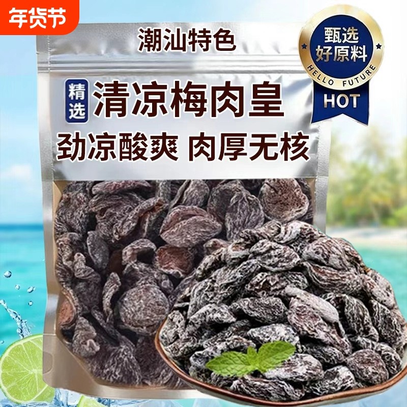 潮汕风味清凉梅肉皇无核雪花劲凉薄荷九制梅肉果脯果干解馋小零食