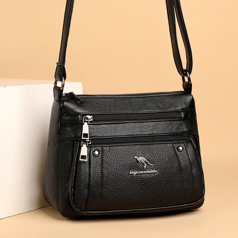 中年软皮包2026新款潮时尚百搭婆婆女士单肩斜挎包大气妈妈包背包