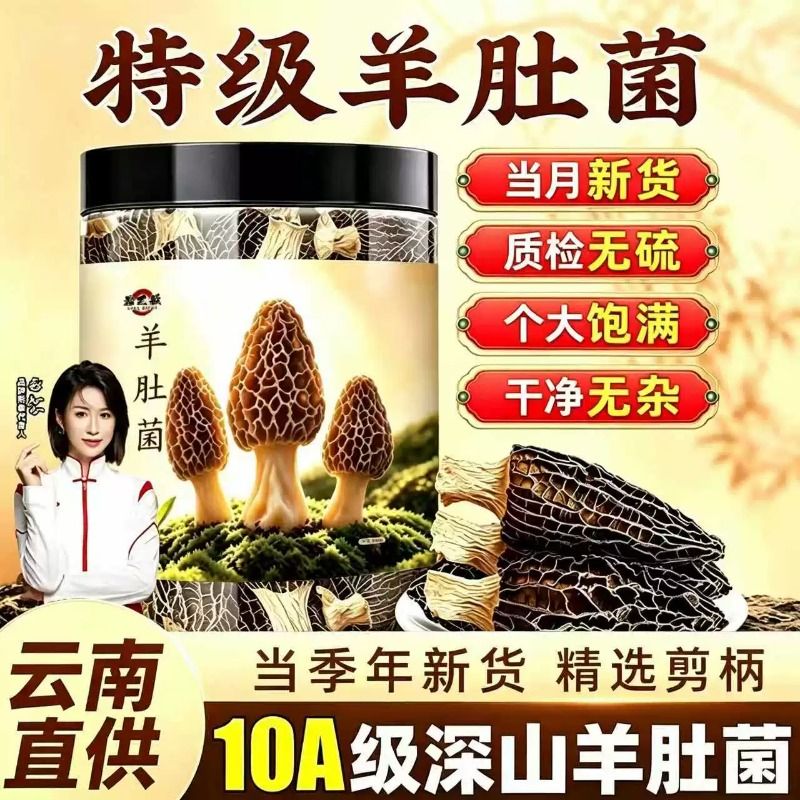 云南非野生菌羊肚菌干货蘑菇新鲜菌菇煲汤礼盒牛肚菌特产精品美味