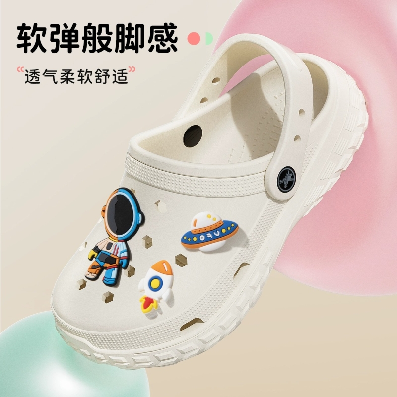 儿童洞洞鞋男孩防滑夏季2025新款户外穿女童男童软底拖鞋亲子凉鞋