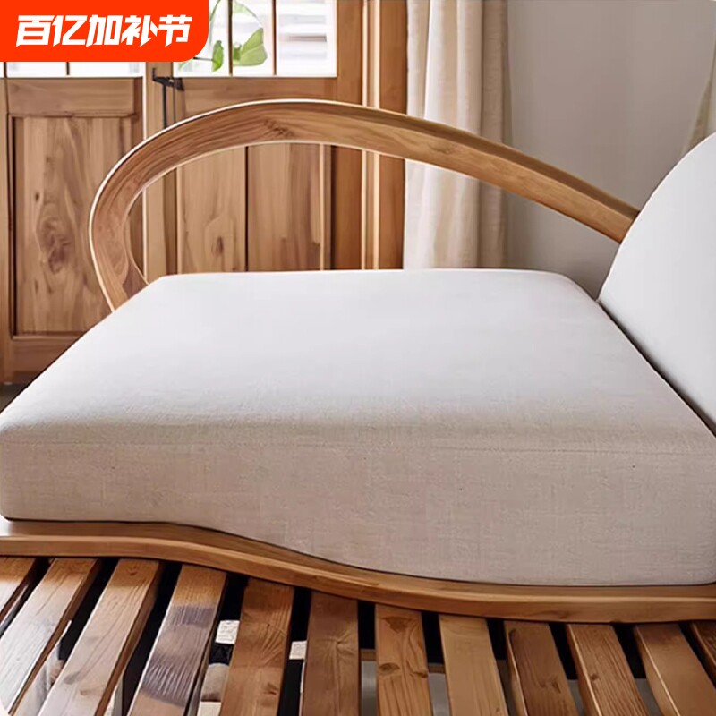 前低后高沙发垫老式实木海绵垫中式红木坐垫靠背弧形加厚垫子加硬