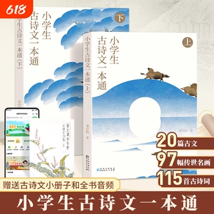 小学生古诗文一本通上下册全套初中三四五六年级小学语文必备古诗和文言文阅读3-456年级小古文巧背诵读图书书本故事能力组成语言