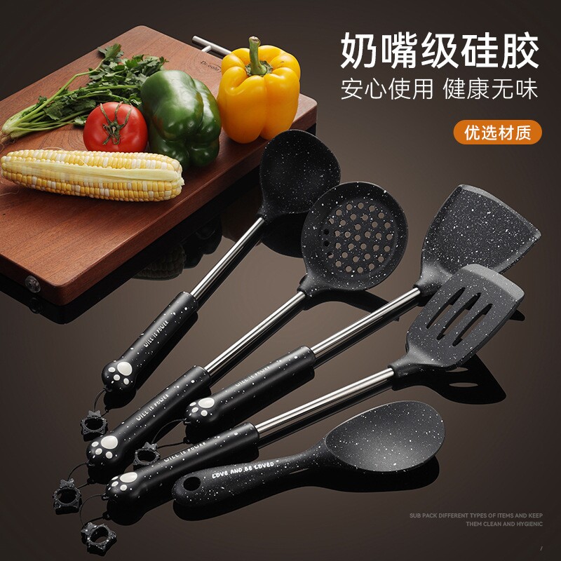 食品级硅胶厨具套装耐高温不粘锅专用锅铲家用煎铲汤勺炒菜铲子