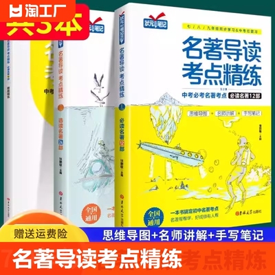 正版名著导读考点精练初中生必读名著导读与考点同步解读一本通中考名著考点精练七八九年级必读中外名著考点精练状元满分笔记速读