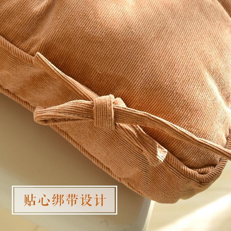 有绑带灯芯绒椅子垫加厚餐椅垫靠垫方形蒲团圆形坐垫榻榻米打坐垫
