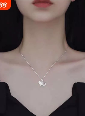 送女友银杏叶项链女小众设计高级感锁骨链2026年新款潮耳饰品钛钢