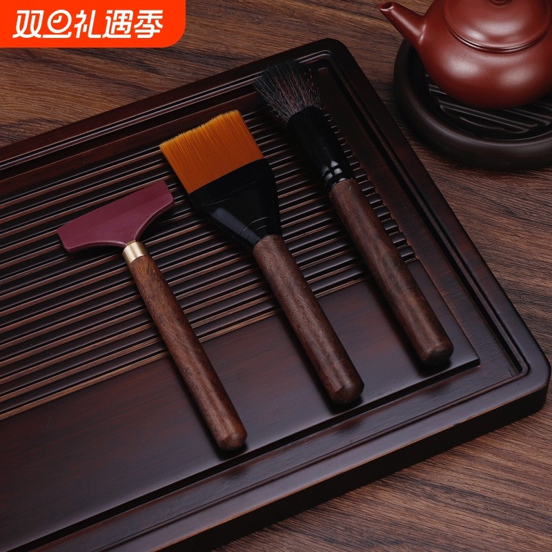 硅胶茶盘刮水刷茶台刮水板茶刷子茶刮茶具配件茶道扫水刷吸水实木