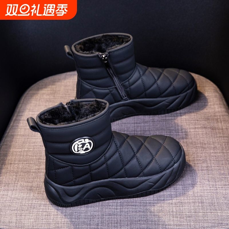 真皮厚底雪地靴女2025秋冬新款鞋子保暖大棉女鞋防水短靴面包鞋女